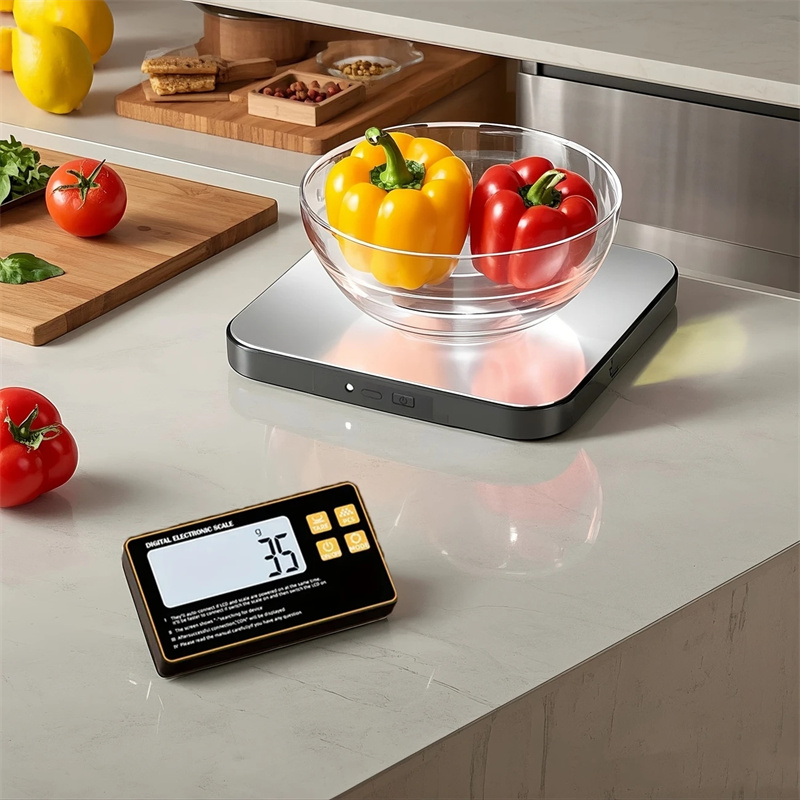 Meal Prep Recipes - ワイヤレスキッチンスケール リモートディスプレイ付き ステンレス鋼製パン 磁気デジタル電子スケール 15KG 食品の食事準備用