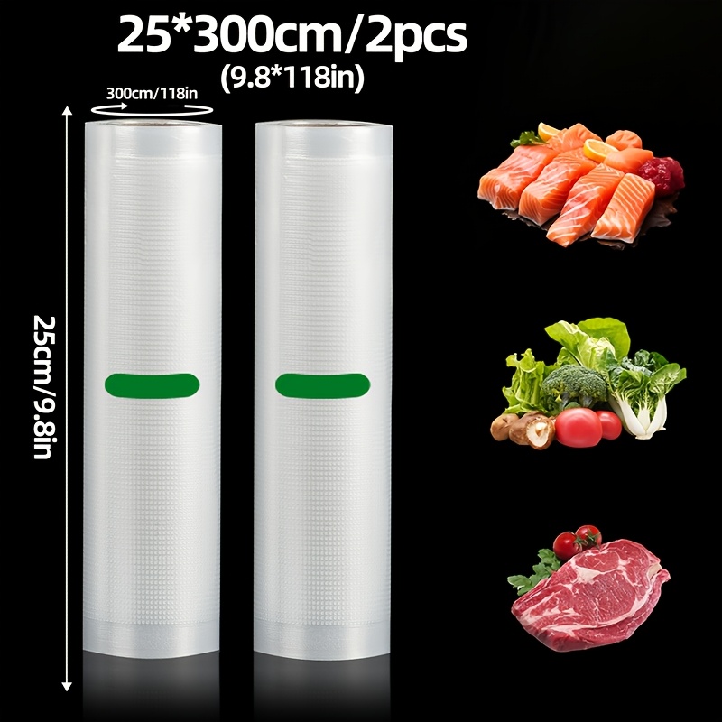 Meal Prep Recipes - 2パック入り3M真空シーラーロール：BPAフリー、カスタムフードストレージ用マルチサイズ。 保存、食事の準備、低温調理に最適です。