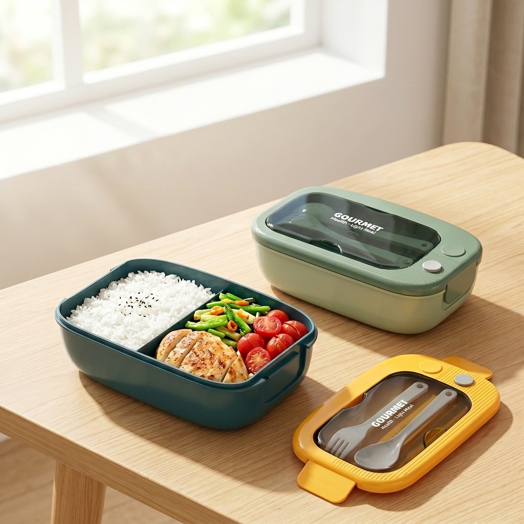 Meal Prep Recipes - 電子レンジ対応プラスチック製弁当箱 2コンパートメント漏れ防止ランチボックス カトラリー付き 大人と子供向けの食事準備用食品保存容器