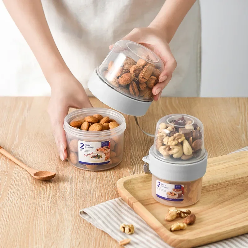 Meal Prep Oatmeal Jars - 朝食用オートミールシリアルナッツヨーグルトサラダカップシール容器セット（フォーク、ソースカップ、蓋、弁当箱、フードテイパー、ボウル、ランチボックス付き）