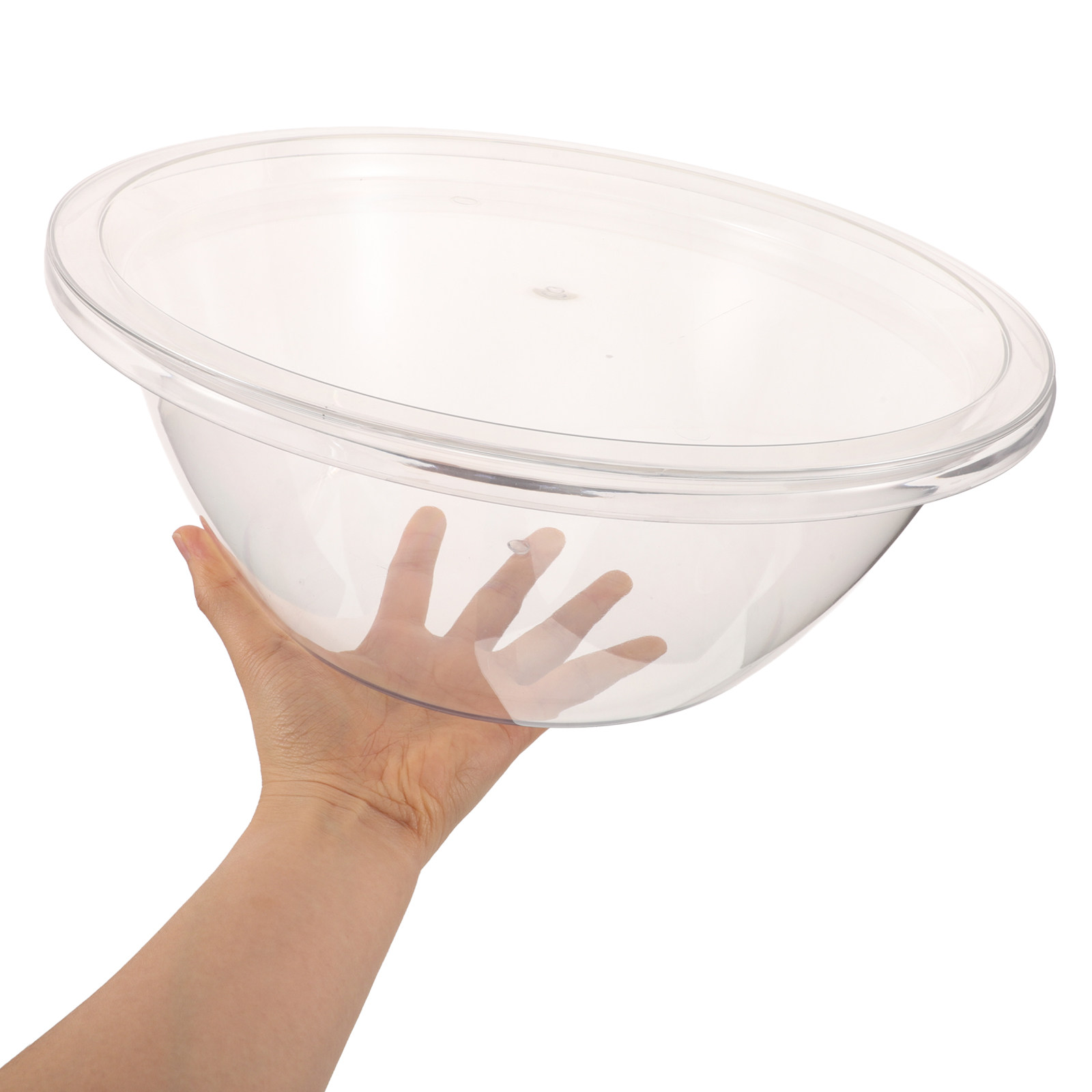 Meal Prep Food - 2個セット プラスチック製ベーキングミキシングボウル 透明なネスティングサラダボウル ドーム型蓋付き 食材の準備、サービング、冷凍庫での保存、持ち帰り用食品に最適