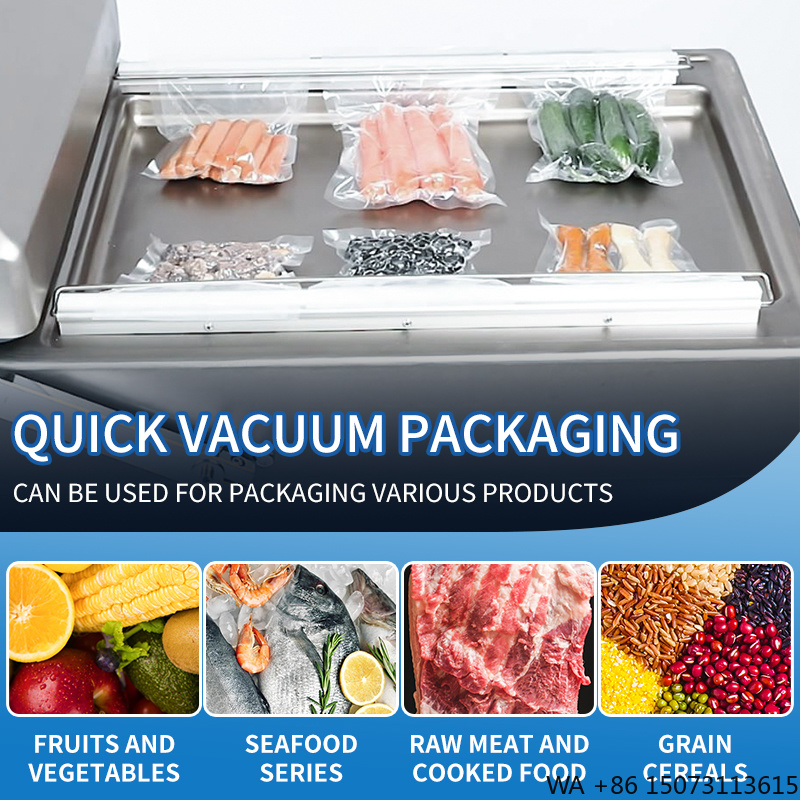 Meal Prep Food - DZ-500業務用真空シーラー、ダブルチャンバー式、商品のパウチ包装用、ダブルチャンバー真空包装機