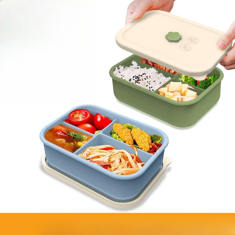 Meal Prep Weight Loss - 電子レンジ対応シリコンランチボックス分割食品保存容器漏れ防止食事準備ボックス減量ダイエット毎日のオフィスでの使用に