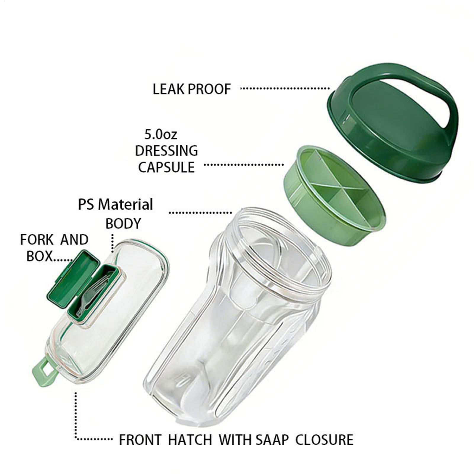 サイドオープン式サラダジャー 1000ml 漏れ防止ミールプ - Meal Prep Gym Food のレビューと価格