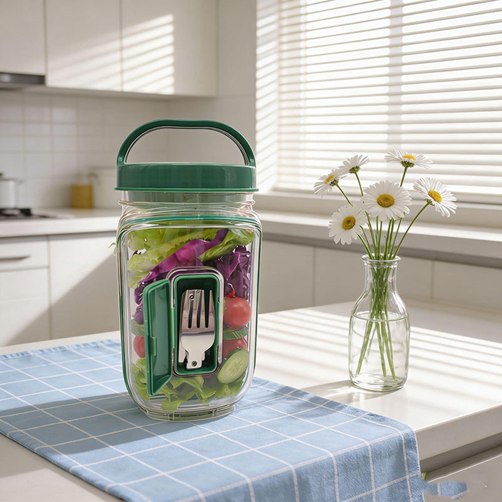 サイドオープン式サラダジャー 1000ml 漏れ防止ミールプ - Meal Prep Gym Food のレビューと価格