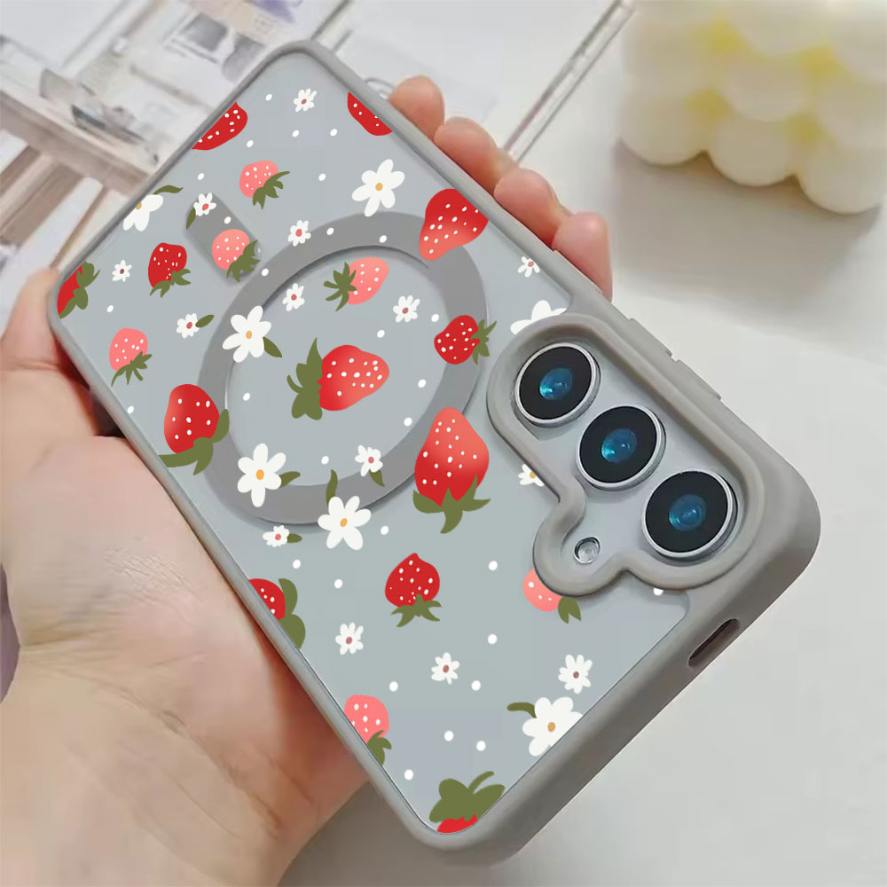 甘いイチゴ柄のマグネット式スマホケース Samsung Ga - Strawberry Huller のレビューと価格