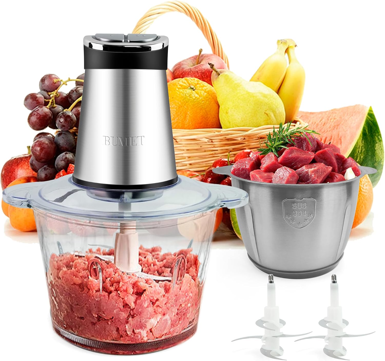 800W 2-12カップフードチョッパー、LEDタイマーと6 - Veggie Chopper Cup のレビューと価格