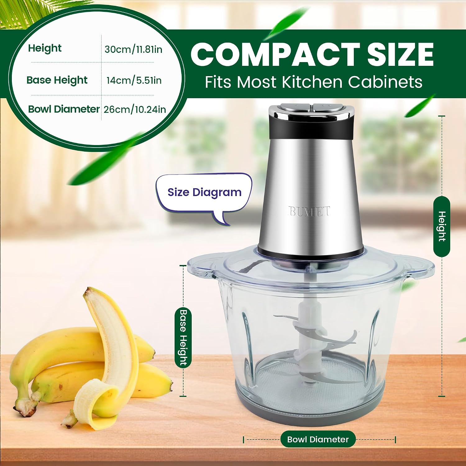 800W 2-12カップフードチョッパー、LEDタイマーと6 - Veggie Chopper Cup のレビューと価格