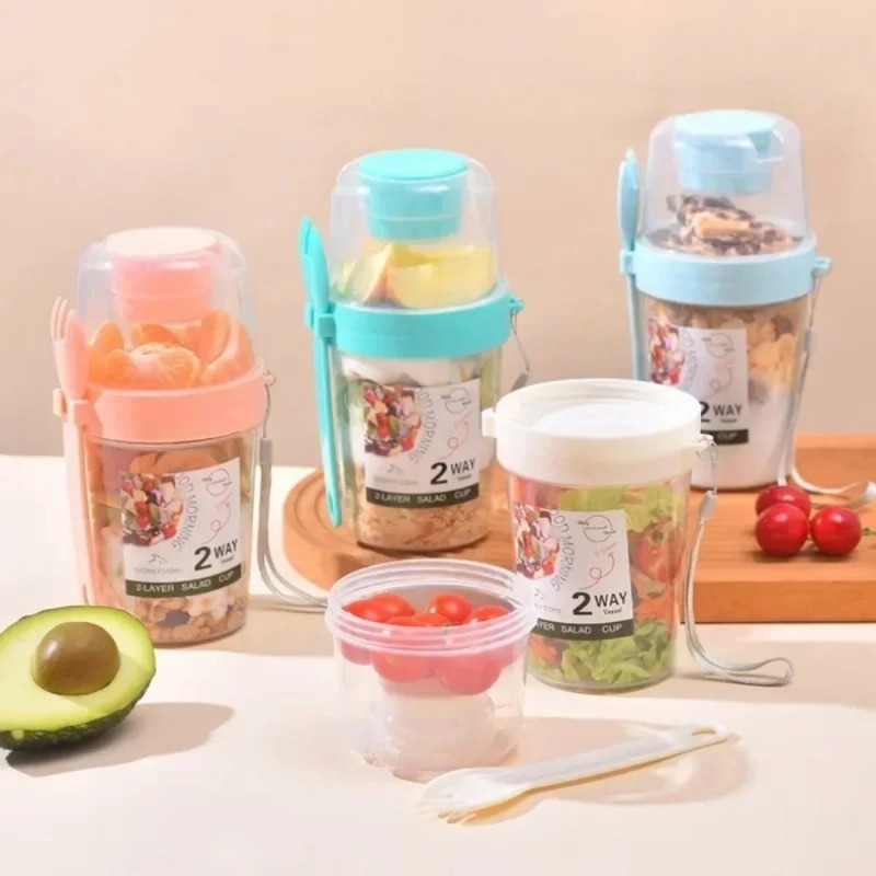 オートミールヨーグルトサラダカップ ポータブル朝食カップ レ - Meal Prep Oatmeal Jars のレビューと価格