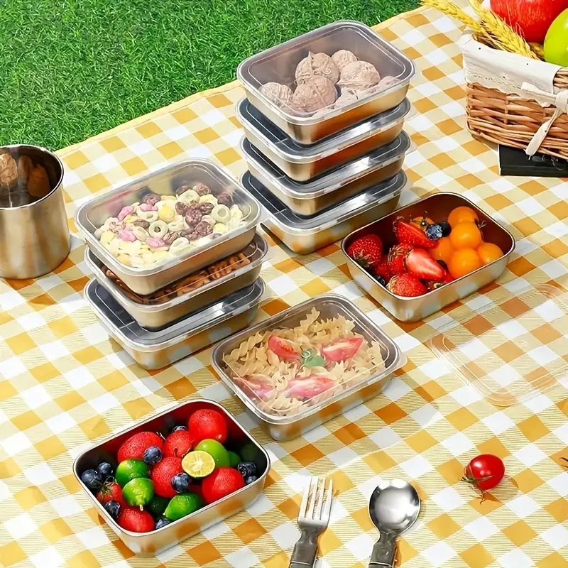 5個セット ステンレス製食品保存容器、積み重ね可能な食事準備 - Meal Prep Recipes のレビューと価格