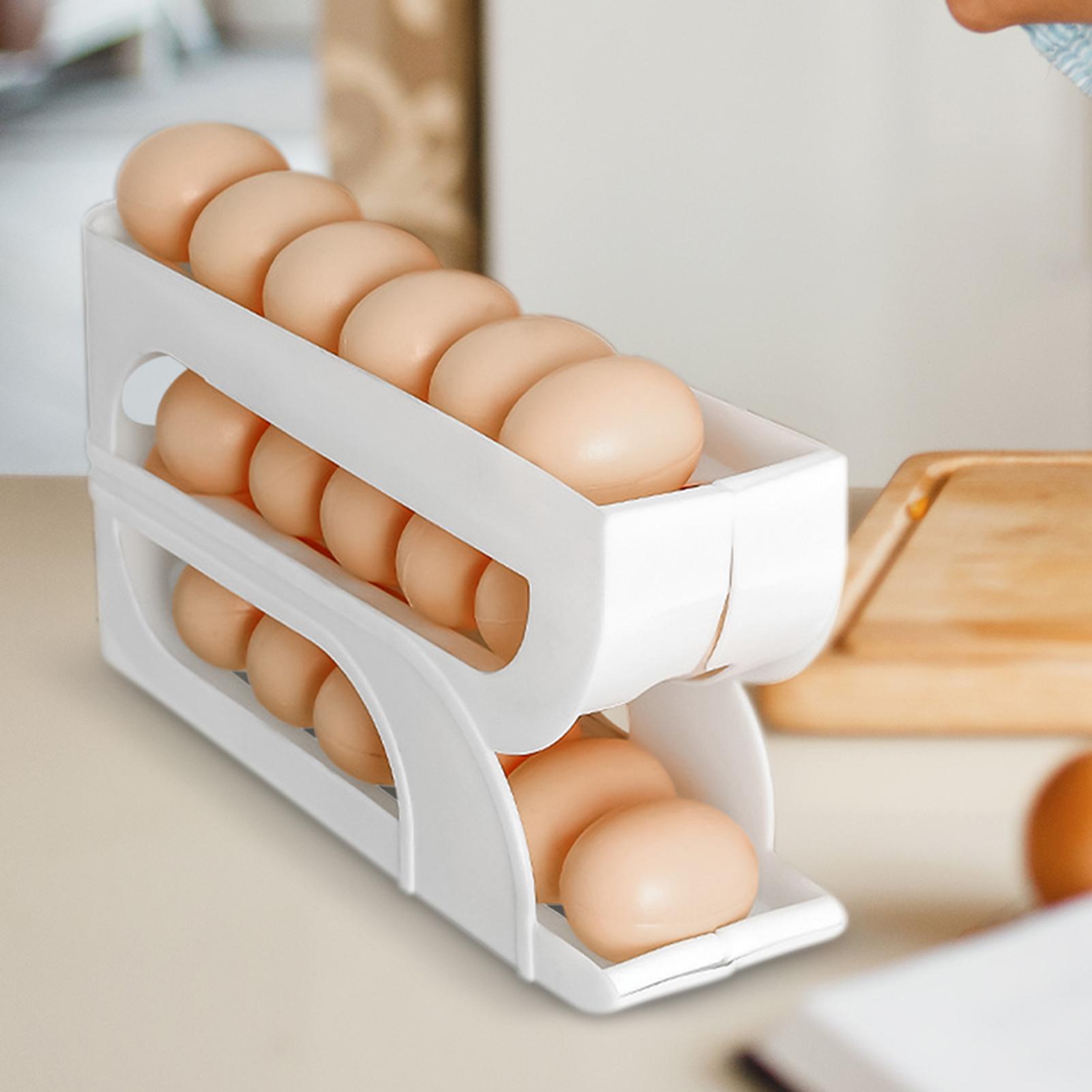 冷蔵庫用卵容器 3段式 自動回転卵容器ラック 食品ホルダー  - Meal Prep Eggs のレビューと価格
