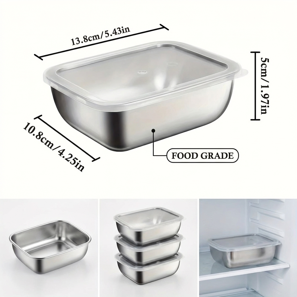 5個セット ステンレス製食品保存容器 スタッカブルミールプレ - Meal Prep Recipes のレビューと価格