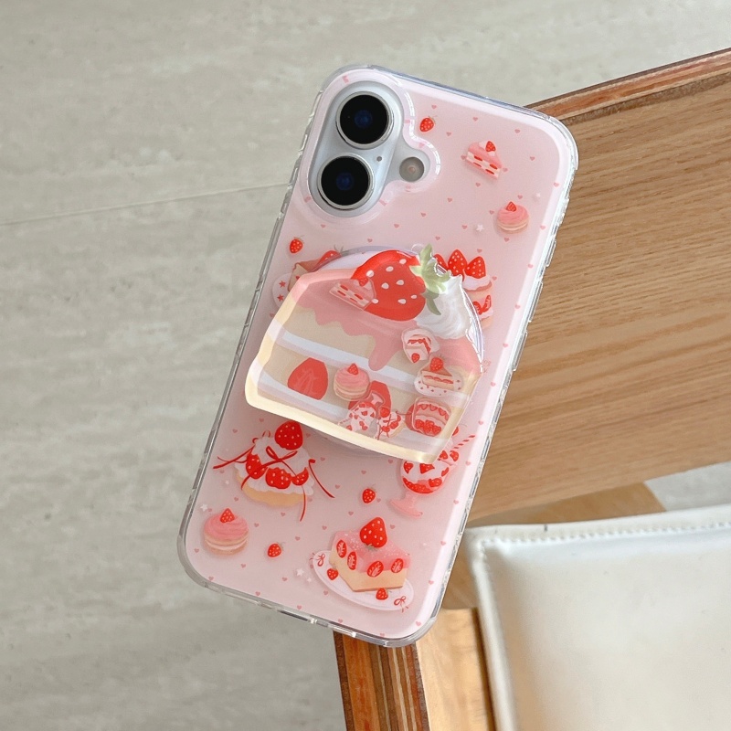 キュートなイチゴケーキ型シェイキングブラケット付きマグネット - Strawberry Huller のレビューと価格
