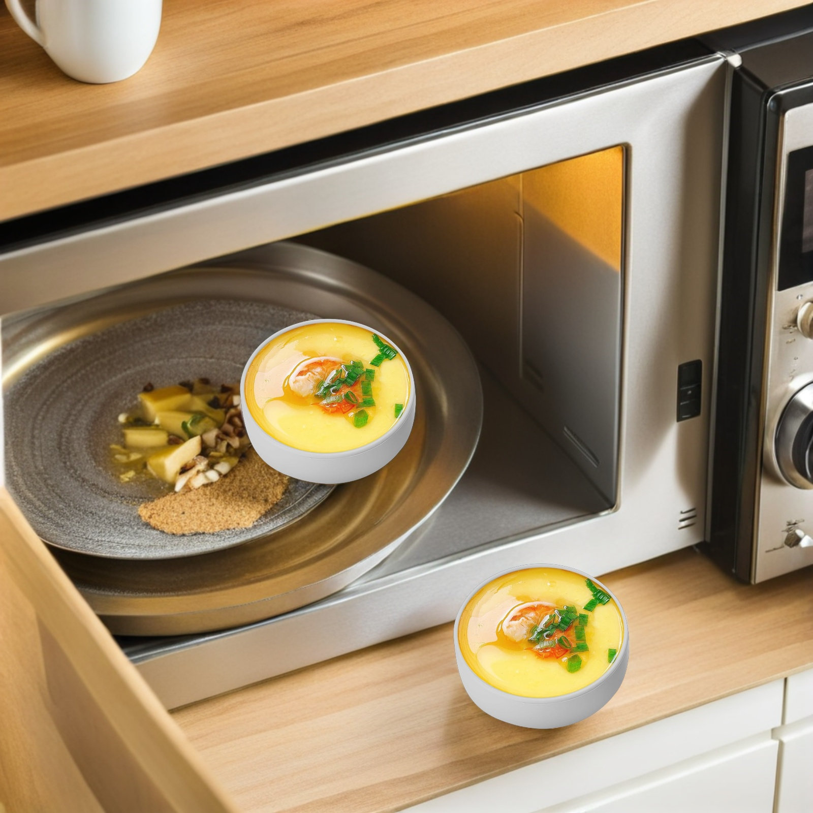 3個入りシリコンエアフライヤー用エッグモールド、ノンスティッ - Meal Prep Eggs のレビューと価格