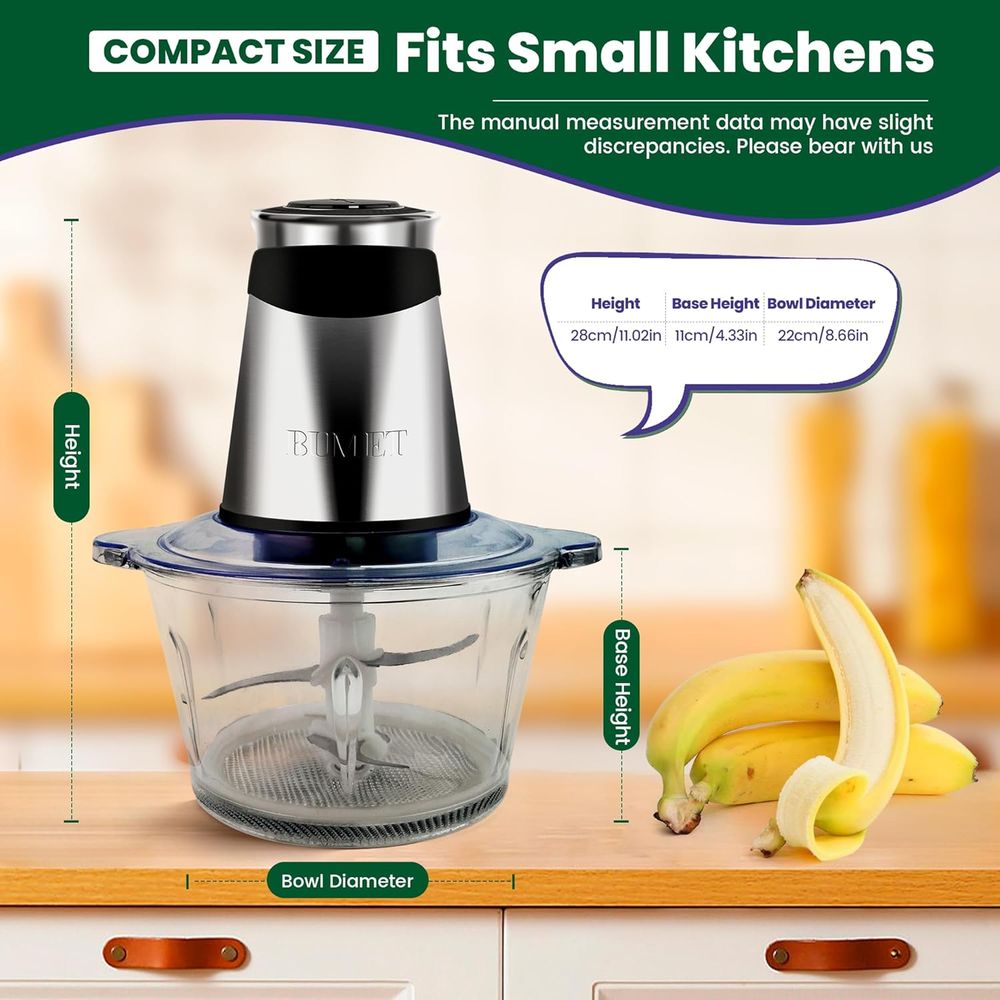 500W ミートグラインダー 2x8カップボウル 2枚刃 グ - Veggie Chopper Cup のレビューと価格