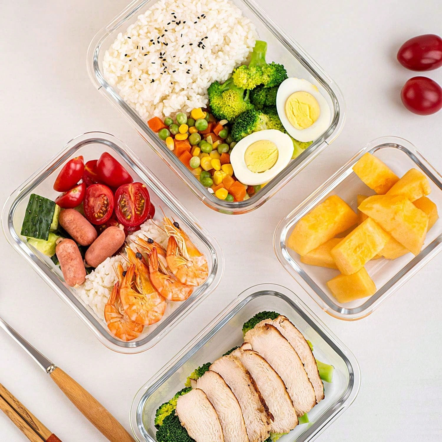 10個入りガラス製ミールプレップ容器、蓋付き食品保存容器、気 - Meal Prep Recipes のレビューと価格