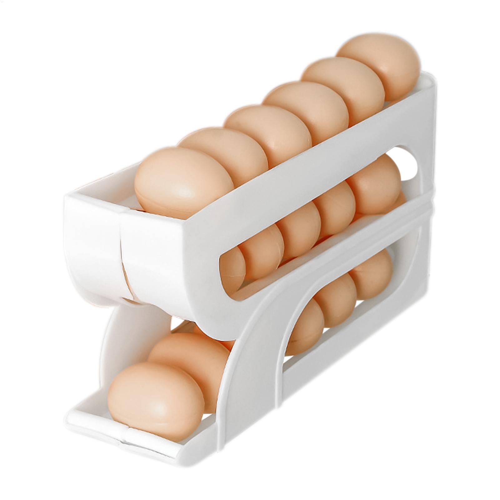 冷蔵庫用卵ディスペンサー 3段式自動回転卵ディスペンサーラッ - Meal Prep Eggs のレビューと価格