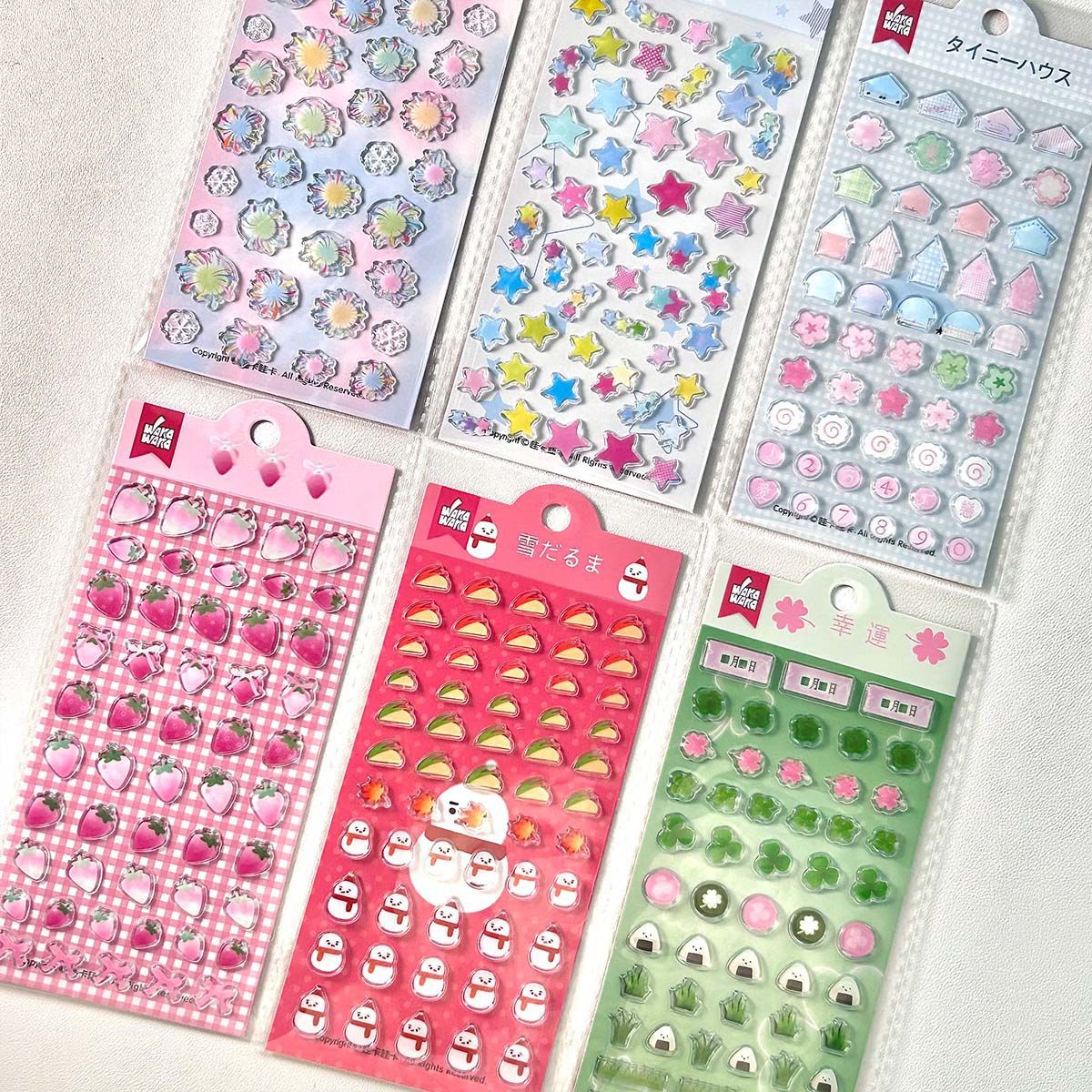 1pc かわいい漫画クローバーイチゴ滴下グルーステッカー、D - Strawberry Huller のレビューと価格