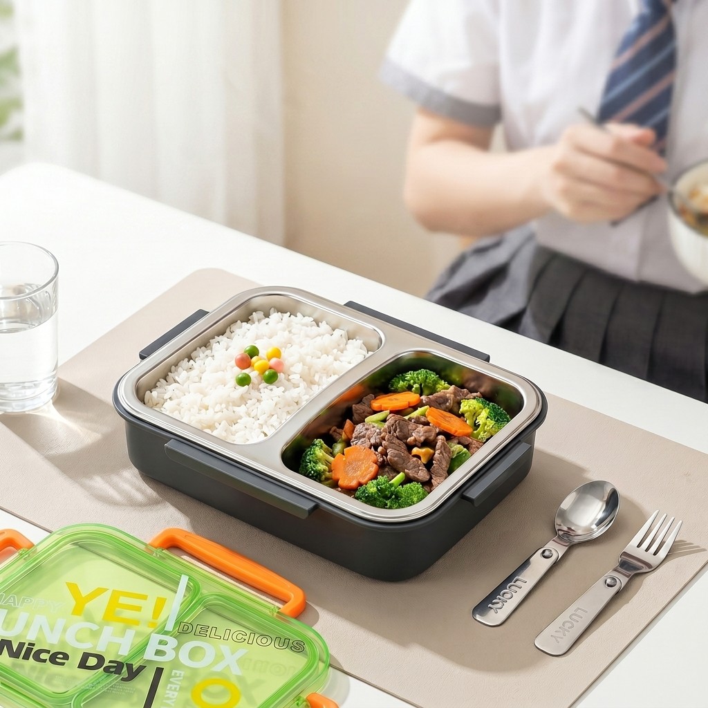 電子レンジ対応304ステンレス製弁当箱、仕切り付き食品保存容 - Meal Prep Recipes のレビューと価格
