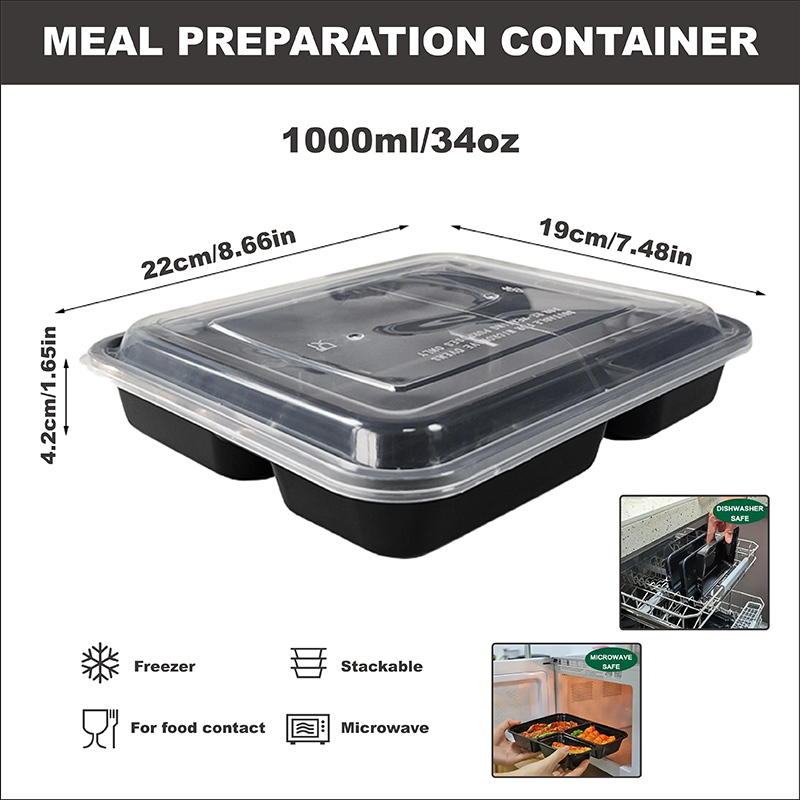 3コンパートメント 34オンス/1000ml、12/35個入 - Meal Prep Recipes のレビューと価格
